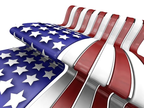 3D render of the American flag