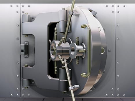 3D render of a bank vault
