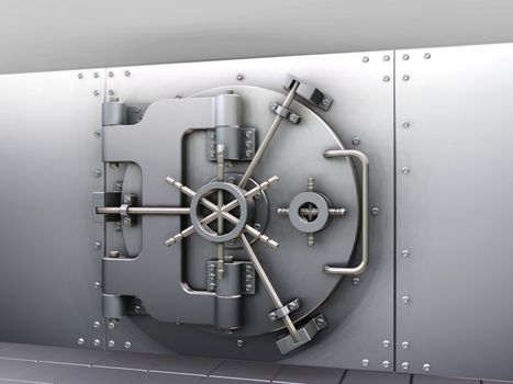 3D render of a bank vault