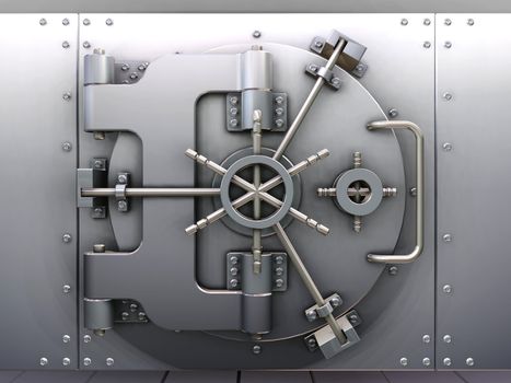 3D render of a bank vault