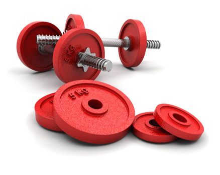 3D render of weights