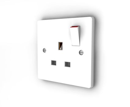 3D render of a plug socket