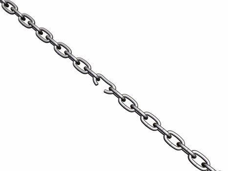 3D render of a chain breaking