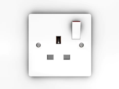 3D render of a plug socket