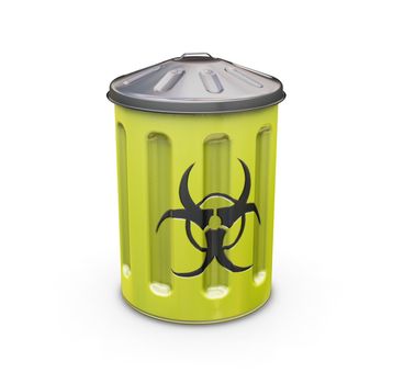 3D render of a biohazard bin