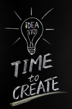 Light bulb drawn with chalk, symbol of innovation and idea
