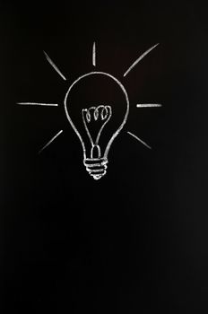 Light bulb drawn with chalk, symbol of innovation and idea