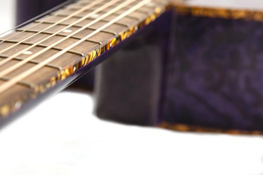 Detail shots of a beautiful acoustic electric guitar