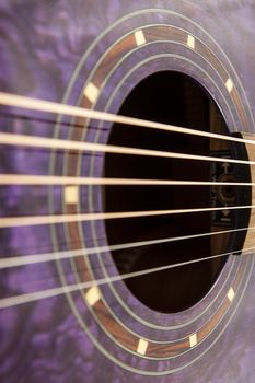 Detail shots of a beautiful acoustic electric guitar