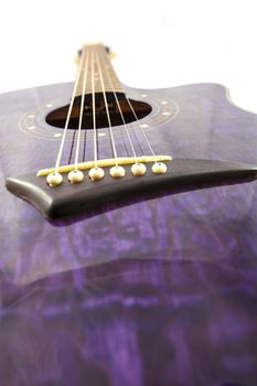 Detail shots of a beautiful acoustic electric guitar