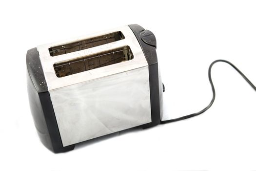 ELectric toaster over white backdrop