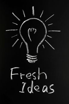 Light bulb drawn with chalk, symbol of innovation and idea