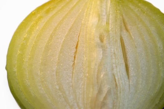 Fresh bulbs of onion on a white background