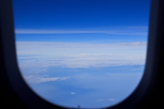 airplane window in the early morning