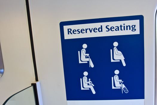 reserved seating sign in the MRT
