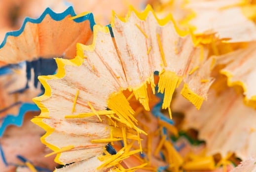 yellow and blue pencil shaving background