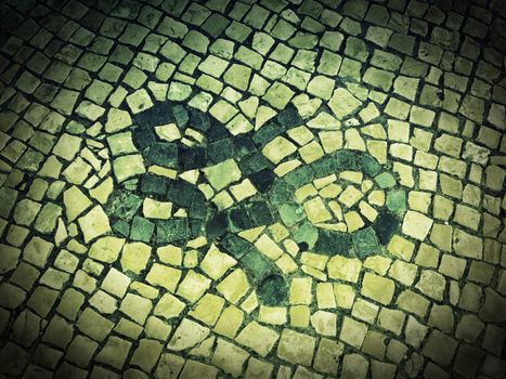 Nice closeup of traditional artistic pavement - Porto, Portugal.
