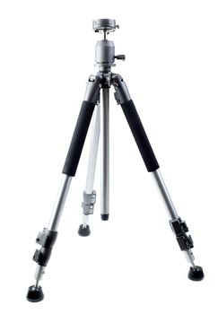 Aluminum tripod for photo on white background