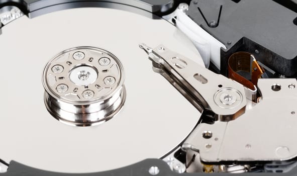 hard disk drive with data in extreme perspective