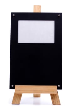 A chalk board frame with wood and photo frame
