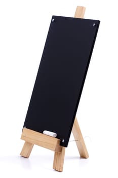 A chalk menu board with wood frame