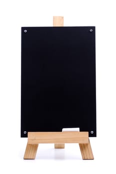A chalk menu board wood frame with chalk