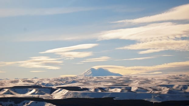 Elbrus mountain highest peak of Europe. Panorama