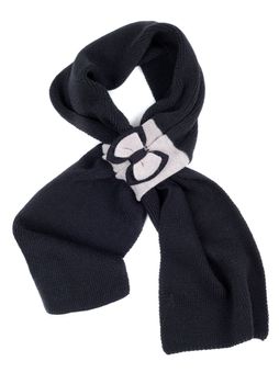 Warm scarf in black isolated on white background