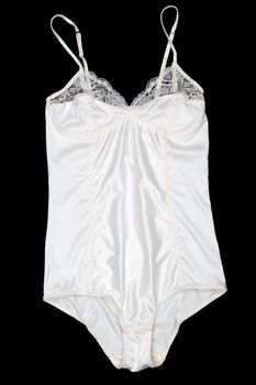 white on black satin kombidress