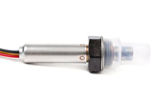 Oxygen sensor (lambda sensor) for the car close-up. Isolate on white.