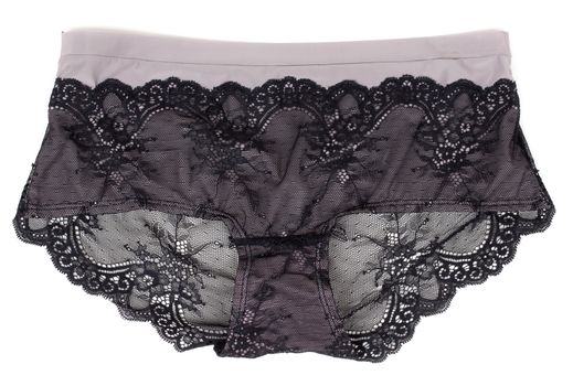 Front view of simple white women's panties isolated on white