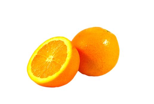 One and half of fresh oranges