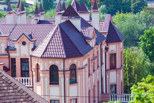 new peaked roof with gables and chimneys






 
Save to a lightbox�


















 
find similar images 



share�








Roof of the  cottage with chimneys and dormers