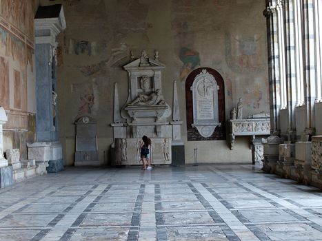 Pisa - Camposanto - Cemetery was constructed in 1278 to house the sacred dirt brought back from Golgotha during the Crusades. It then became the burial place of the Pisan upper class
