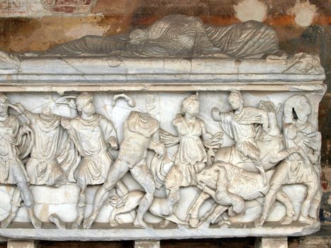 Pisa - Camposanto - Cemetery was constructed in 1278 to house the sacred dirt brought back from Golgotha during the Crusades. It then became the burial place of the Pisan upper class