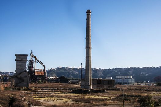 disused industrial area in Bagnoli, Naples, Italy