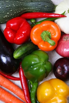Colorful different fresh vegetable as background