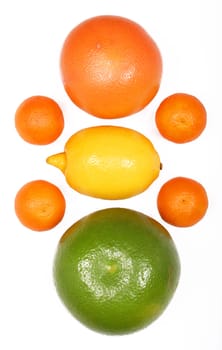 Citrus fruits isolated on white background 