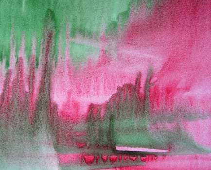 Abstract watercolor background with colorful different layers on paper texture