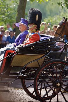 Trooping of the colors for the Queen Elizabeth birthday, London's most popular annual royal events