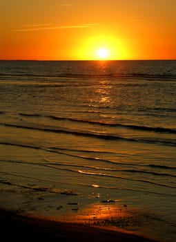 Sunset Baltic Ocean Jurmula Beach Latvia