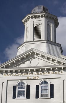 Grange Hall Old White Building Steeple Mattapoisett Massachusetts