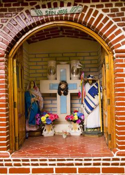 Christian Street Shrine Janitzio Island Patzcuaro Lake Mexico