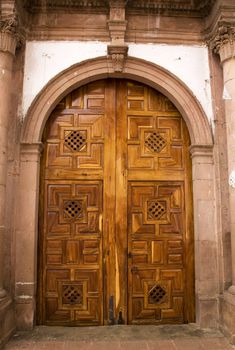 Brown Church Door Janitzio Island Patzcuaro Lake Mexico