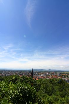 View over Freiburg im Breisgau, Germany.