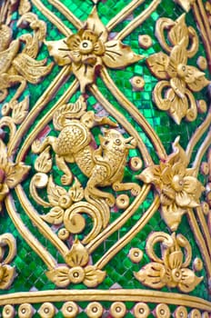 Animal pattern for decorate column in Buddhism temple, Dai sa ket, Chiang Mai, Thailand