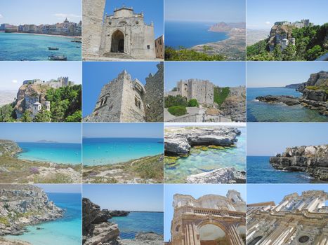Set of pictoresque views of Sicily (Sicilia) in Italy
