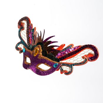 Colorful Mardi Gras mask. Isolated on white background