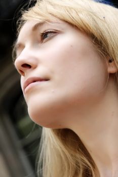 Portrait of a tranquil young woman.