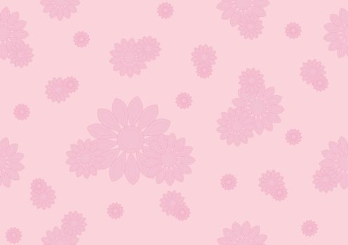 Seamless pink floral on a pink background vector illustration